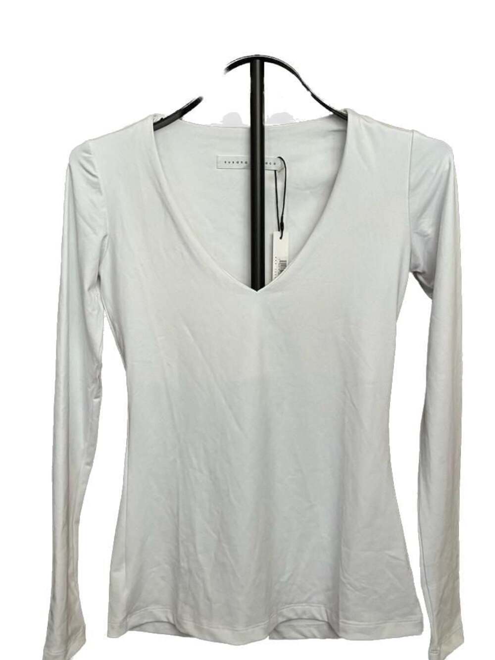 Susana Monaco Long Sleeve V-Neck Top in white size xsmall - NWT